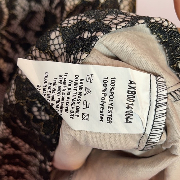 ❤️ 🆕 AX PARIS VINTAGE Party Dress black fishnet flowers NWOT - Picture 9 of 10